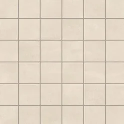 Ro'Ma Carrelage Mosaïque effet Béton Beige Ivoire 4,8x4,8 cm Quadra 30x30x0,9 cm Mat Vetrano - Sol et mur intérieur (vendu par carton de 0,9 m²) -