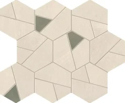 Mosaïque effet Béton Beige Ivoire Hexa Verde 28,5x25x0,9 cm Mat Vetrano - Mur intérieur (vendu par carton de 0,428 m²) - RO'MA CAR-Ro'Ma Carrelage Hot