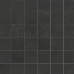 Ro'Ma Carrelage Mosaïque effet Béton Gris Nuit 4,8x4,8 cm Quadra 30x30x0,9 cm Mat Gravino - Sol et mur intérieur (vendu par carton de 0,9 m²) - RO