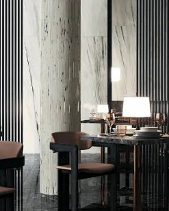 Ro'Ma Carrelage Mosaïque effet Marbre Blanc Aurora Riga 30,5x26x0,6 cm Brillant Magnaro - Mur intérieur (vendu par carton de 0,47 m²) - RO'MA CARR