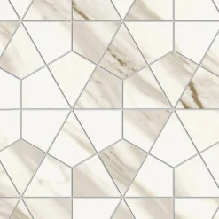 Mosaïque effet Marbre Blanc Calacatta Sublime Hexa 46,6x40,3x0,9 cm Brillant Orsiano - Mur intérieur (vendu par carton de 0,75 m²)-Ro'Ma Carrelage New