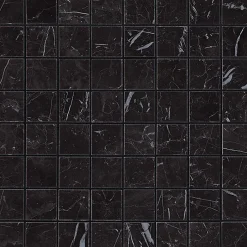 Mosaïque effet Marbre Noir Marquina 3,5x3,5 cm Quadra 30x30x0,95 cm Mat Marvillo - Sol et mur intérieur (vendu par carton de 0,9 m-Ro'Ma Carrelage Outlet