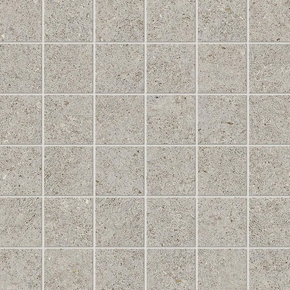 Ro'Ma Carrelage Mosaïque effet Pierre Calcaire Gris Galet 4,8x4,8 cm Quadra 30x30x0,9 cm Mat Domella - Sol et mur intérieur (vendu par carton de 0