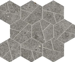 Mosaïque effet Pierre Calcaire Gris Fumé Hexa 28,5x25x0,9 cm Mat Domella - Sol et mur intérieur (vendu par carton de 0,428 m²) - R-Ro'Ma Carrelage Best