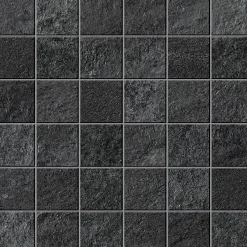 Mosaïque effet Pierre Quartzite Gris Dark 4,8x4,8 cm Quadra 30x30x0,9 cm Mat Teravio - Sol et mur intérieur (vendu par carton de-Ro'Ma Carrelage Discount