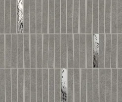 Ro'Ma Carrelage Mosaïque effet Pierre Quartzite Gris Fumé 9,6x1,5 cm Minibrick 35x29,2x0,9 cm Mat Venturo - Mur intérieur (vendu par carton de 0,6