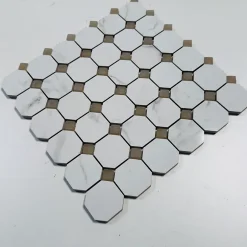 Albedo Pierre Mosaïque en Céramique en Verre Mat - Octogone