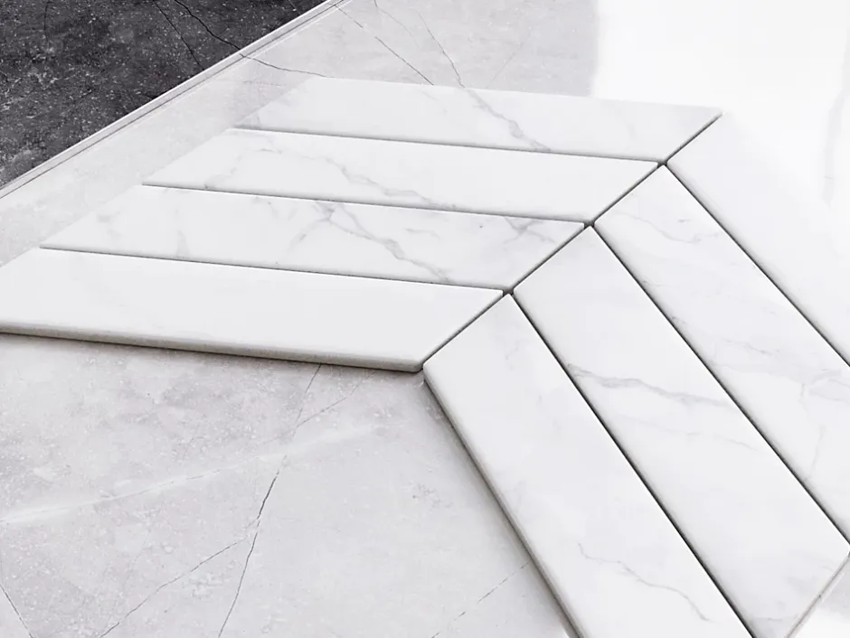 Mosaïque en céramique sur filet pour salle de bain ou cuisine 31.6cm x 21.5cm - Marble spruce-Ilcom Outlet