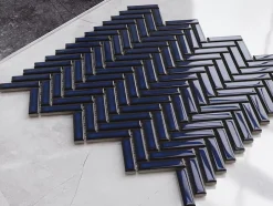 Ilcom Mosaïque en céramique sur filet pour salle de bain ou cuisine 27cm x 28cm - Blue Forest