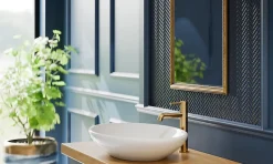 Ilcom Mosaïque en céramique sur filet pour salle de bain ou cuisine 27cm x 28cm - Blue Forest