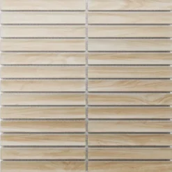 Mosaïque en céramique sur filet pour salle de bain ou cuisine 29.6cm x 30.0cm - Light wood piano-Ilcom Hot