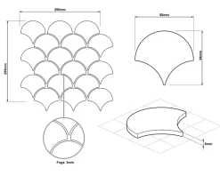 Ilcom Mosaïque en céramique sur filet pour salle de bain ou cuisine 29cm x 28.5cm - Pink sunset