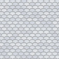 Ilcom Mosaïque en céramique sur filet pour salle de bain ou cuisine 30.0 cm x 26.5 cm - White plum