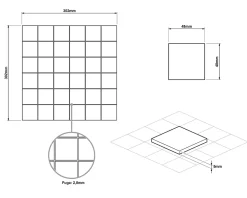 Ilcom Mosaïque en céramique sur filet pour salle de bain ou cuisine 30.2 cm x 30.2 cm - Grain