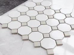 Ilcom Mosaïque en céramique sur maille pour salle de bain ou cuisine 29.3cm x 29.3cm - Castel del Monte