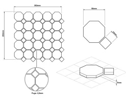 Ilcom Mosaïque en céramique sur maille pour salle de bain ou cuisine 29.3cm x 29.3cm - Castel del Monte
