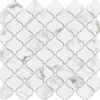 Mosaïque en céramique sur maille pour salle de bain ou cuisine 28.2 cm x 30 cm - Marble Arabesque-Ilcom