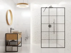 Mosaïque en céramique sur maille pour salle de bain ou cuisine 28.2 cm x 30 cm - Marble Arabesque-Ilcom