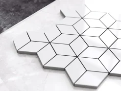 Mosaïque en gres sur maille pour salle de bain ou cuisine 26.5 cm x 30.5 cm - Snowflake-Ilcom Outlet