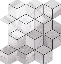 Mosaïque en gres sur maille pour salle de bain ou cuisine 26.5 cm x 30.5 cm - Broken Diamond Romb-Ilcom