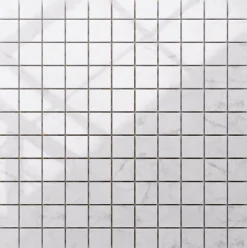 Ilcom Mosaïque en gres sur maille pour salle de bain ou cuisine 30 cm x 30 cm - Carrara