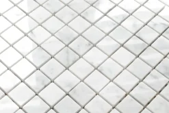 Ilcom Mosaïque en gres sur maille pour salle de bain ou cuisine 30 cm x 30 cm - Carrara