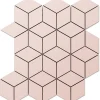 Mosaïque en gres sur maille pour salle de bain ou cuisine 26.5 cm x 30.5 cm - Pink diamond romb-Ilcom Best