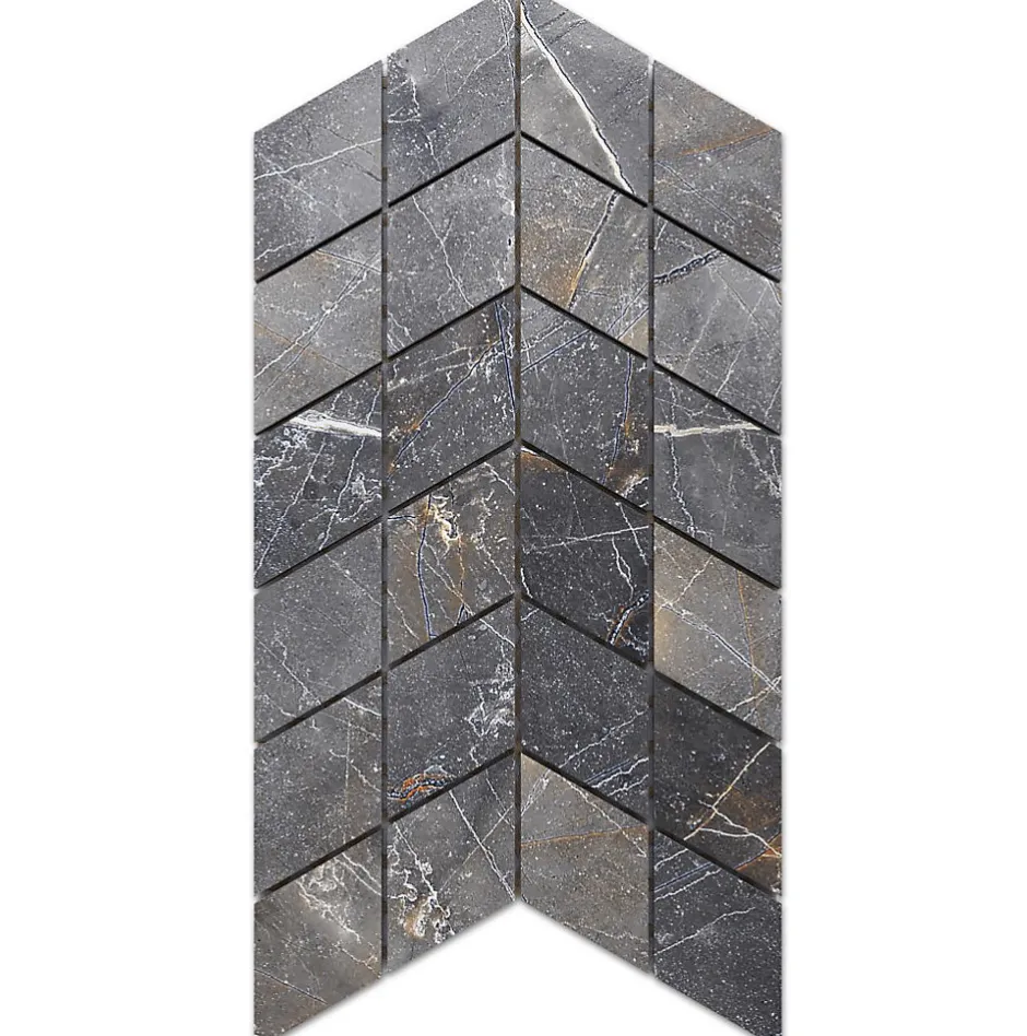 Mosaïque en gres sur maille pour salle de bain ou cuisine 17.2 cm x 29.8 cm - Mini diamond romb-Ilcom New