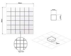Mosaïque en gres sur maille pour salle de bain ou cuisine 30 cm x 30 cm - Big white cubes-Ilcom Hot