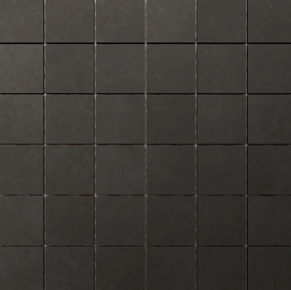 Mosaïque en gres sur maille pour salle de bain ou cuisine 29.9 cm x 29.9 cm - Big black cubes-Ilcom Outlet