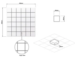Mosaïque en gres sur maille pour salle de bain ou cuisine 29.9 cm x 29.9 cm - Big black cubes-Ilcom Outlet