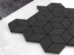 Mosaïque en gres sur maille pour salle de bain ou cuisine 26.5 cm x 30.5 cm - Dark side-Ilcom Discount