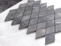 Ilcom Mosaïque en gres sur maille pour salle de bain ou cuisine 29.2 cm x 25 cm - Romb shinestone