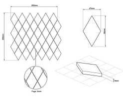 Ilcom Mosaïque en gres sur maille pour salle de bain ou cuisine 29.2 cm x 25 cm - Romb shinestone