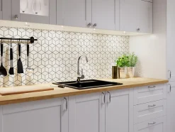 Mosaïque en gres sur maille pour salle de bain ou cuisine 30.5 cm x 26.5 cm - Milky way-Ilcom Sale