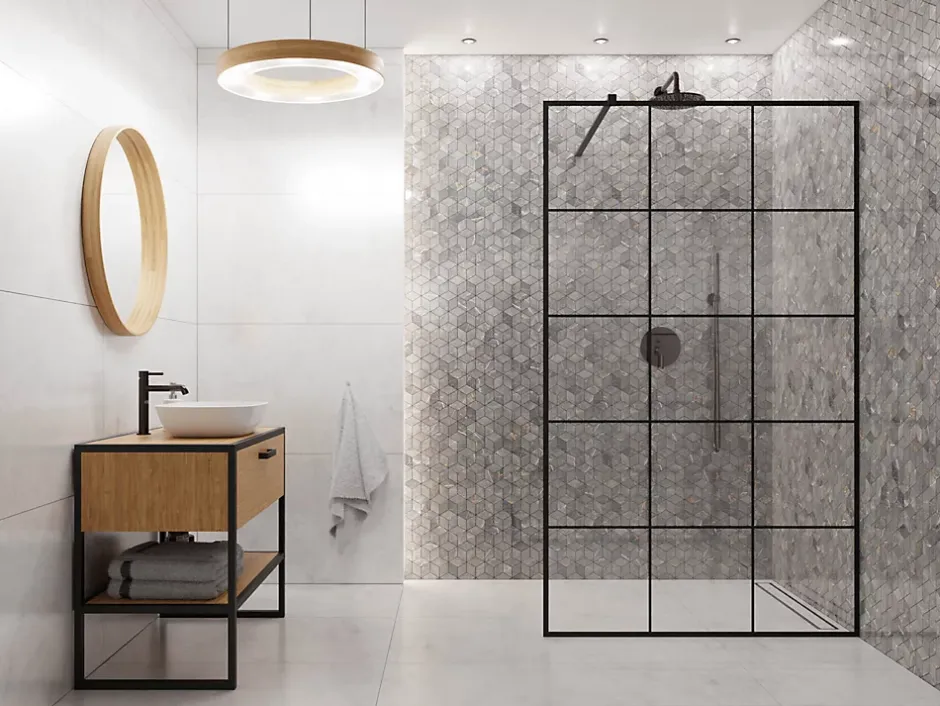 Mosaïque en gres sur maille pour salle de bain ou cuisine 26.5 cm x 30.5 cm - Diamond romb-Ilcom Online