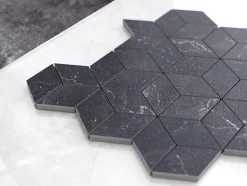 Mosaïque en gres sur maille pour salle de bain ou cuisine 26.5 cm x 30.5 cm - Black cube-Ilcom Clearance