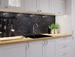 Mosaïque en gres sur maille pour salle de bain ou cuisine 26.5 cm x 30.5 cm - Black cube-Ilcom Clearance