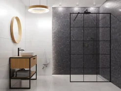 Mosaïque en gres sur maille pour salle de bain ou cuisine 26.5 cm x 30.5 cm - Black cube-Ilcom Clearance