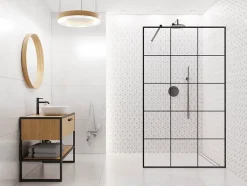 Ilcom Mosaïque en gres sur maille pour salle de bain ou cuisine 26.5 cm x 30.5 cm - Carrara marble