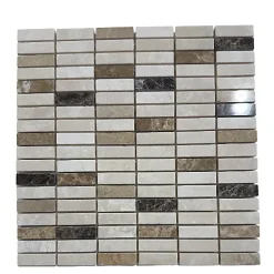 Albedo Pierre Mosaïque en Marbre 3 couleurs Polie - Mix 1,5x4,8x1 CM