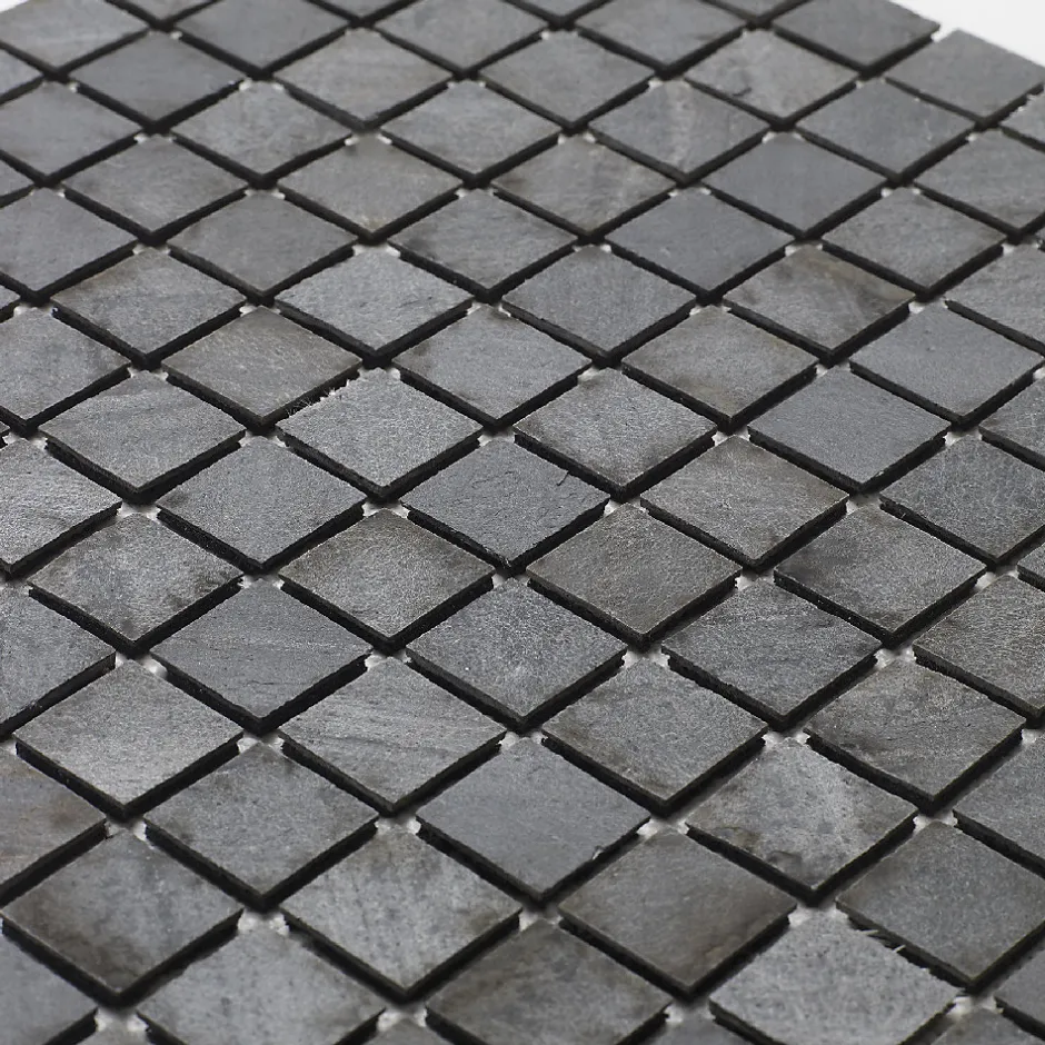 Mosaïque en pierre naturelle 30 x 30 cm - carreau 2,5 x 2,5 cm graphite noir-U-tile Sale