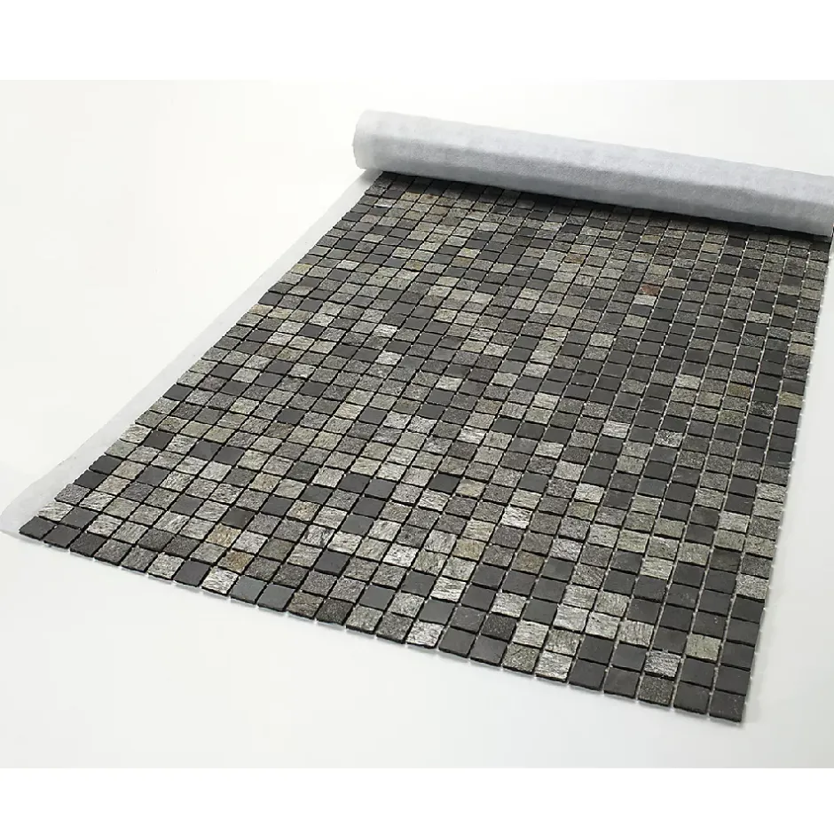 U-tile Mosaïque en pierre naturelle 100 x 50 cm - carreau 2,5 x 2,5 cm mixte gris