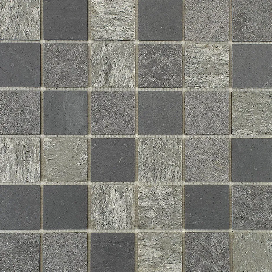 U-tile Mosaïque en pierre naturelle 30 x 30 xm - carreau 5 x 5 cm mixte gris
