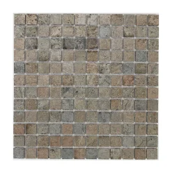Mosaïque en pierre naturelle 100 x 50 cm - carreau 2,5 x 2,5 cm cuivre-U-tile Best