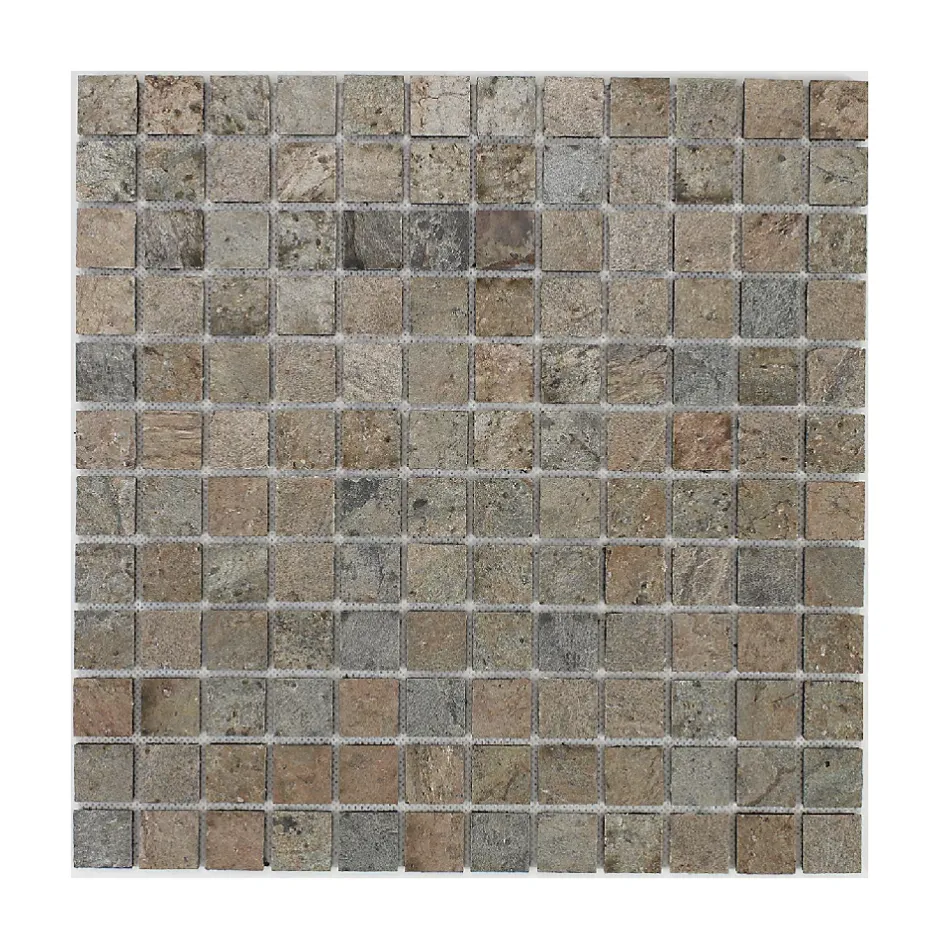 Mosaïque en pierre naturelle 100 x 50 cm - carreau 2,5 x 2,5 cm cuivre-U-tile Best
