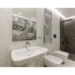 Aelle Carrelage Mosaïque en pâte de verre aspect marbre mate 2,5x2,5 cm ZEN CARRARA