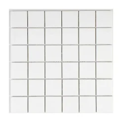 U-tile Mosaïque en solid surface 100 x 50 cm - carreau 5 x 5 cm blanc pur lisse