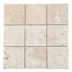 Ligerio Mosaïque en travertin Plaque 30.5 x 30.5 cm - Vendu par plaque