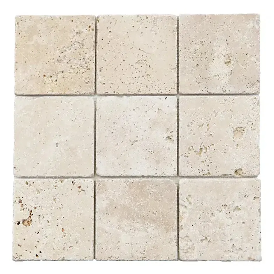 Ligerio Mosaïque en travertin Plaque 30.5 x 30.5 cm - Vendu par plaque